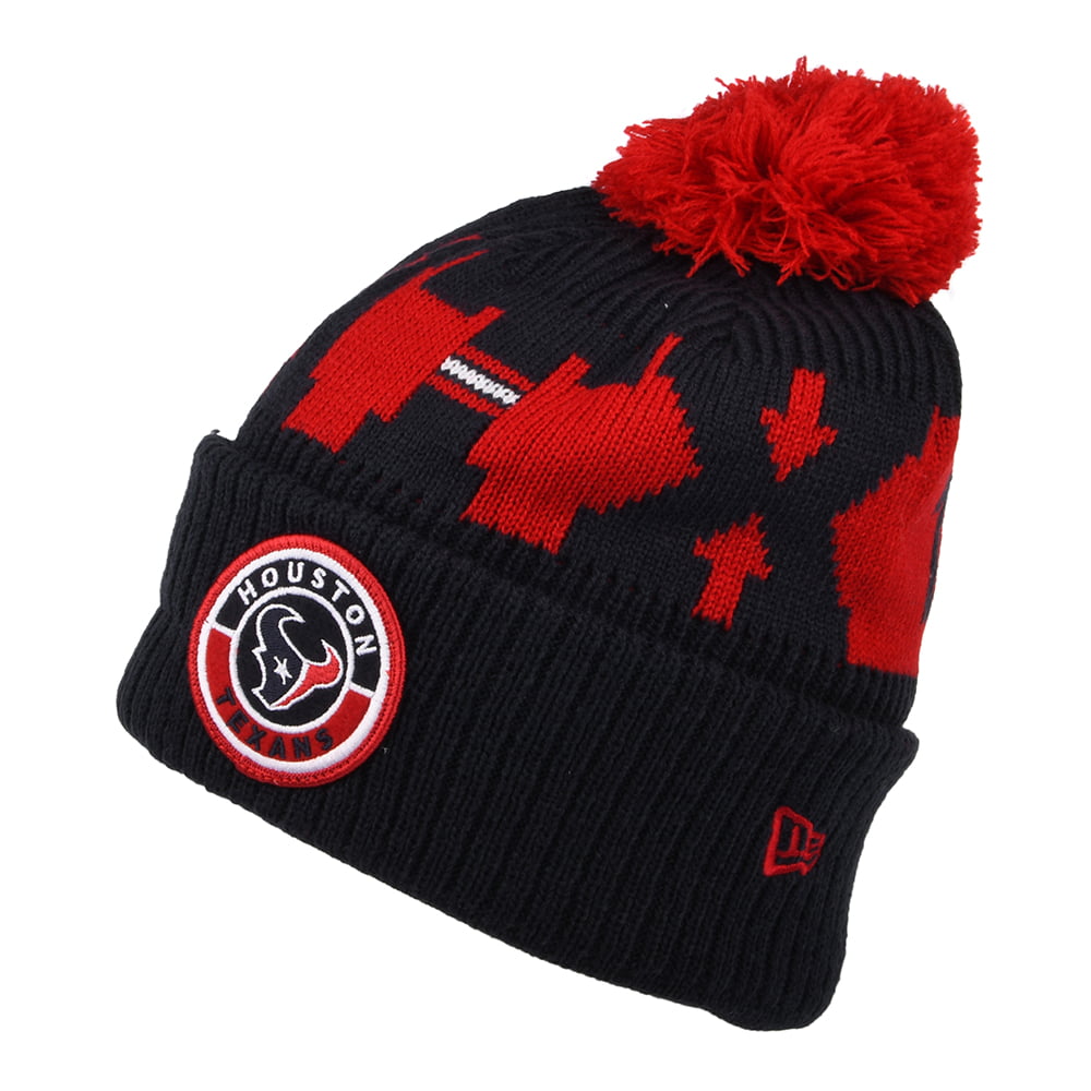 Bonnet à Pompon NFL On Field Sport Knit Houston Texans bleu marine-rouge NEW ERA