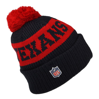 Bonnet à Pompon NFL On Field Sport Knit Houston Texans bleu marine-rouge NEW ERA