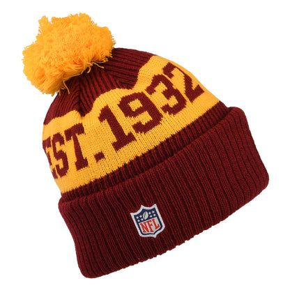 Bonnet à Pompon NFL On Field Sport Knit Washington Football Team bordeaux-jaune NEW ERA