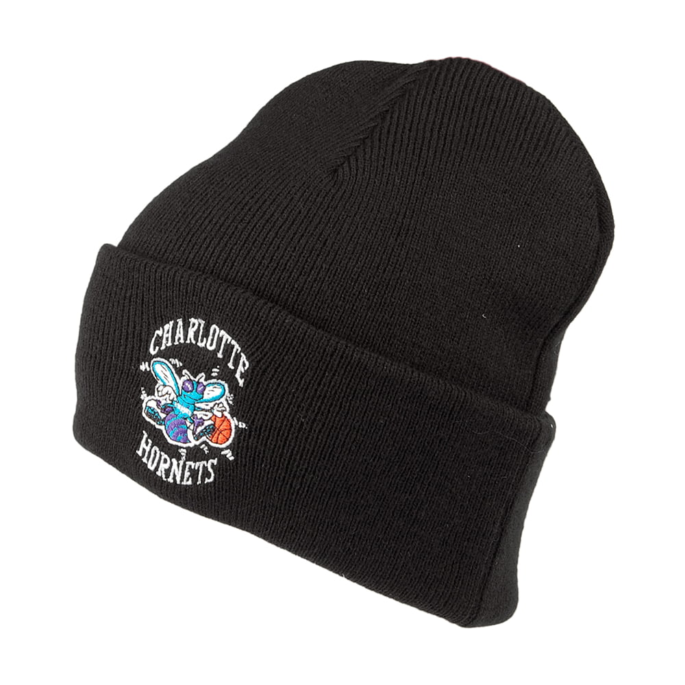 Bonnet NBA Team Logo Cuff Knit Charlotte Hornets noir MITCHELL & NESS