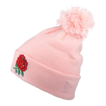 Bonnet à Pompon Femme Rugby Football Union rose NEW ERA