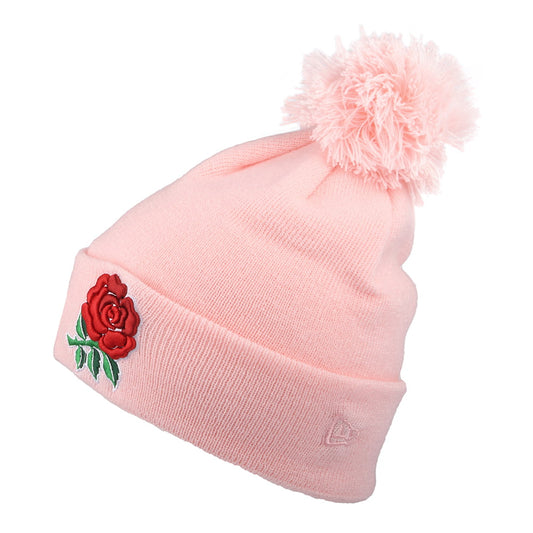 Bonnet à Pompon Femme Rugby Football Union rose NEW ERA