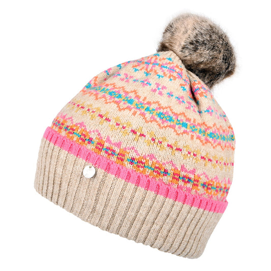 Bonnet à Pompon Fairisle Christina beige-multi JOULES