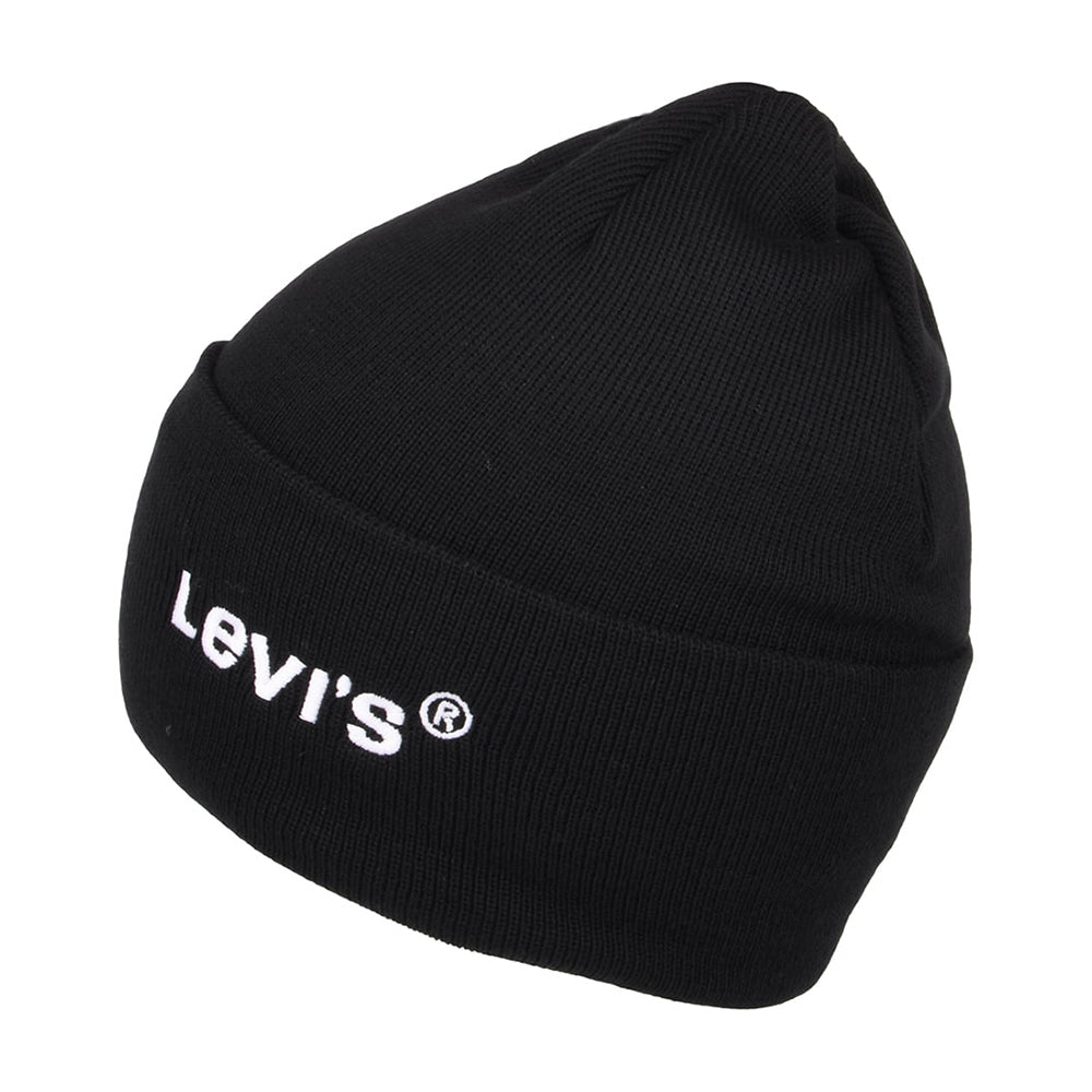 Bonnet Recyclé à Revers Wordmark noir LEVI'S