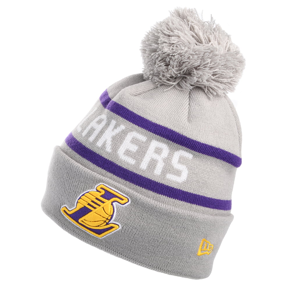 Bonnet à Pompon MLB Jake Cuff Knit L.A. Lakers gris NEW ERA