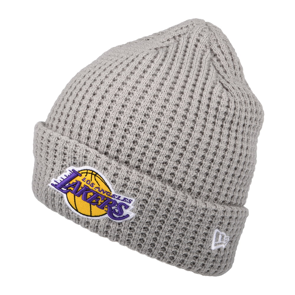 Bonnet à Revers NBA Team Waffle Knit L.A. Lakers gris NEW ERA