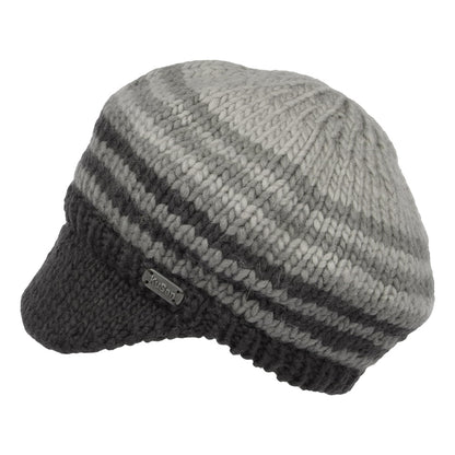 Bonnet à Visière Souple Point de Riz crème-gris KUSAN