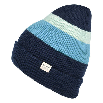 Bonnet à Revers et Rayures Cowie bleu BARTS