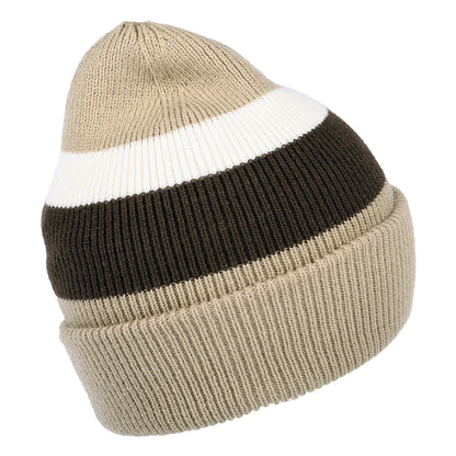 Bonnet à Revers et Rayures Cowie taupe-marron BARTS