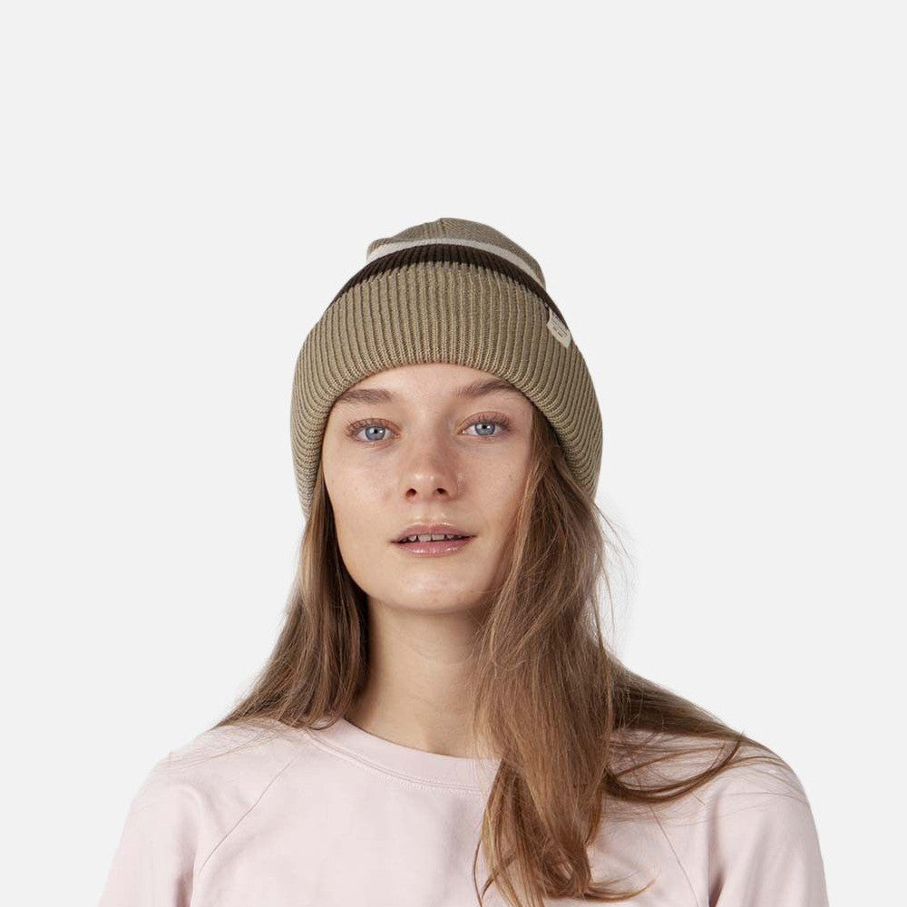 Bonnet à Revers et Rayures Cowie taupe-marron BARTS