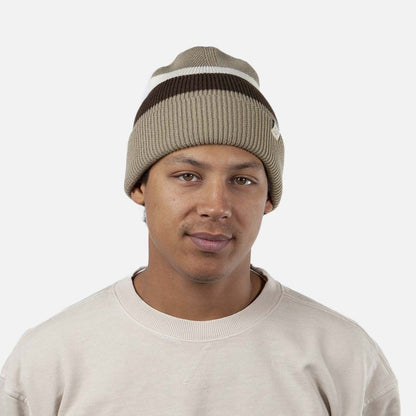 Bonnet à Revers et Rayures Cowie taupe-marron BARTS
