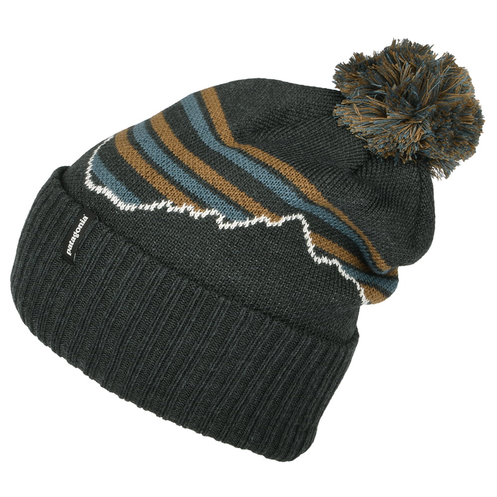 Bonnet à Pompon Fitz Roy Stripe Powder Town bleu fumée PATAGONIA