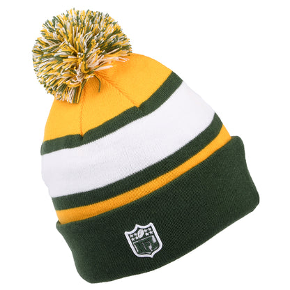 Bonnet à Pompon et Revers NFL Striped Green Bay Packers vert-jaune NEW ERA