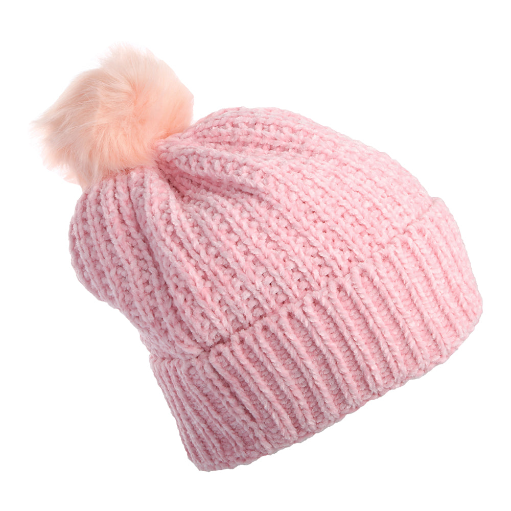 Bonnet à Pompon Femme MLB Winterized en Chenille New York Yankees rose clair NEW ERA