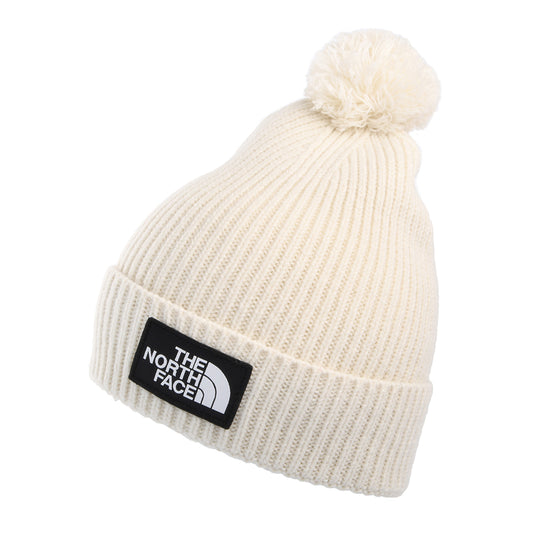 Bonnet à Pompon Recyclé TNF Logo Box Pom blanc cassé THE NORTH FACE