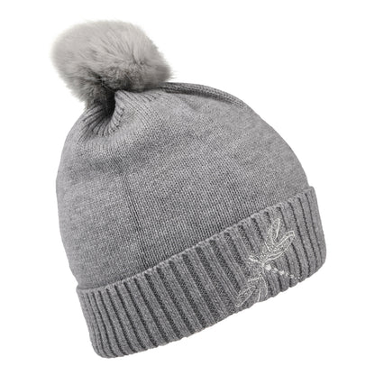 Bonnet à Pompon Libellule Stafford gris JOULES
