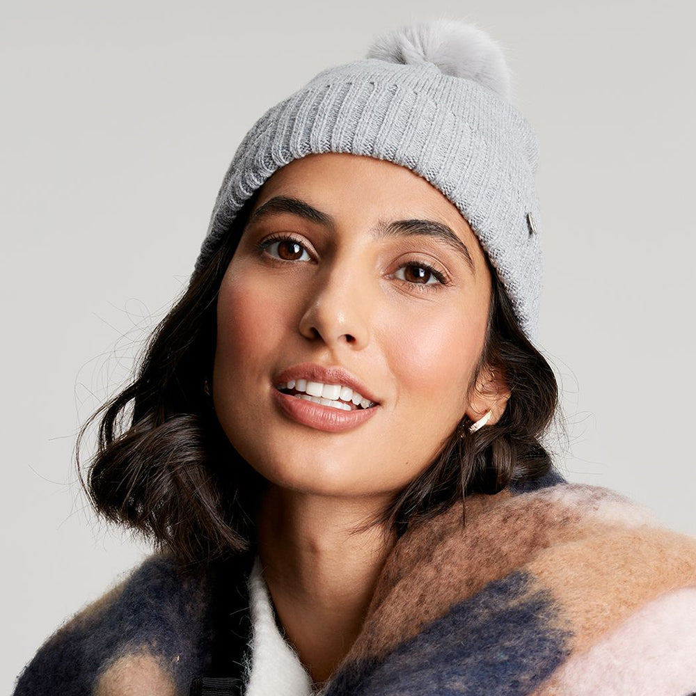 Bonnet à Pompon Libellule Stafford gris JOULES