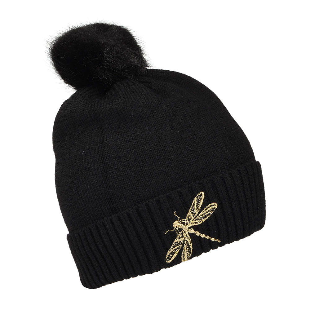 Bonnet à Pompon Libellule Stafford noir JOULES