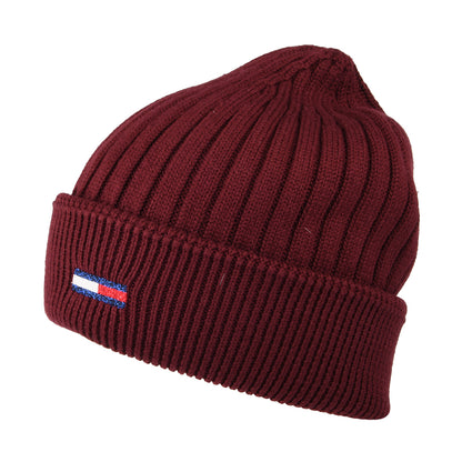 Bonnet Côtelé TJW Flag bordeaux TOMMY HILFIGER
