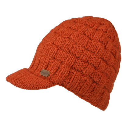 Bonnet à Visière Maille Nattée ocre KUSAN