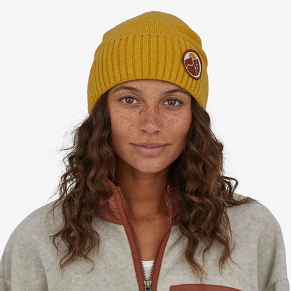 Bonnet en Laine Recyclée Slow Going Patch Brodeo moutarde PATAGONIA