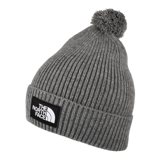 Bonnet à Pompon Recyclé TNF Logo Box Pom gris chiné THE NORTH FACE