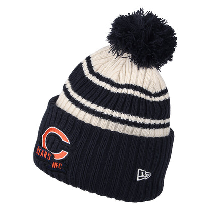 Bonnet à Pompon NFL Sideline Sport Knit Chicago Bears bleu marine-blanc NEW ERA
