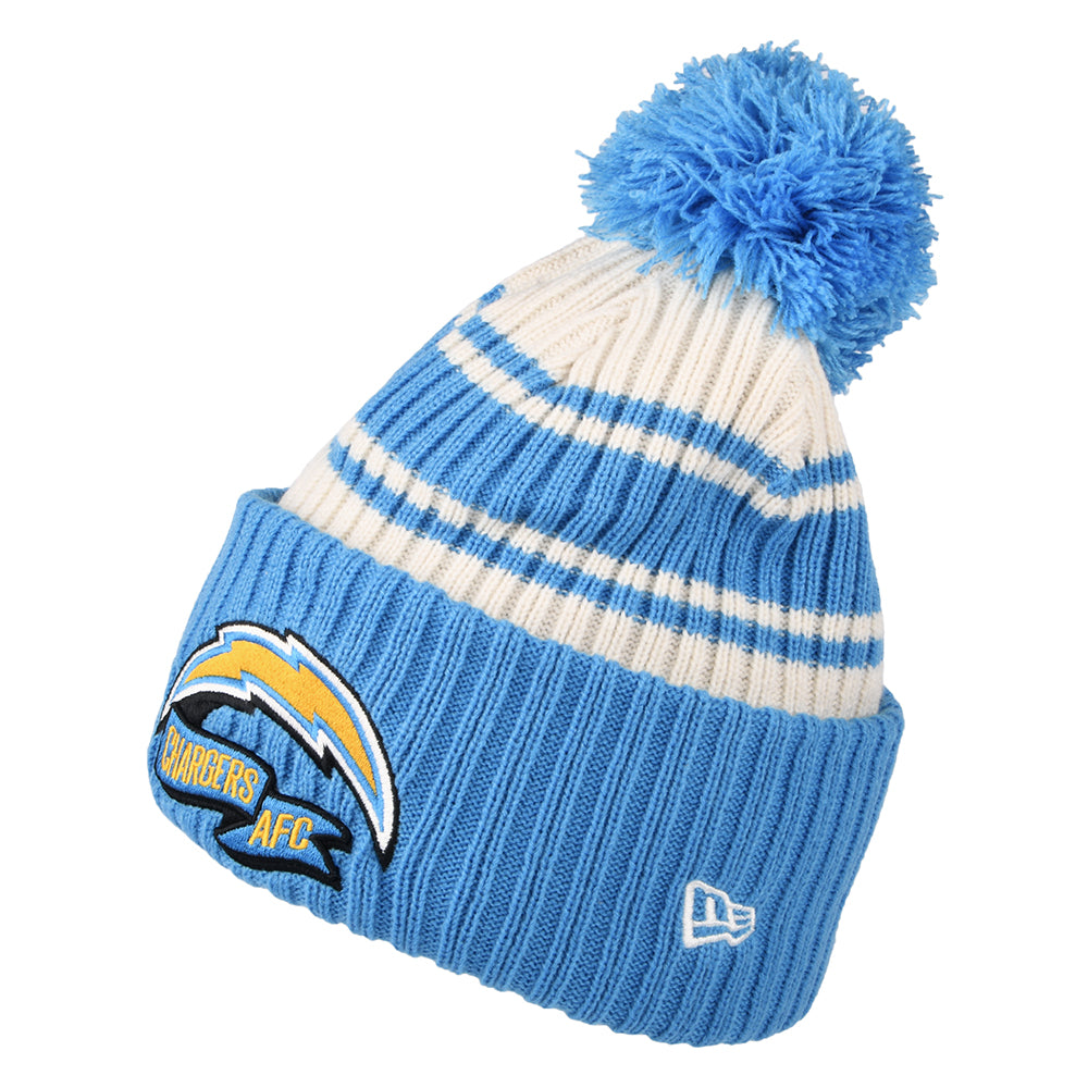 Bonnet à Pompon NFL Sideline Sport Knit Los Angeles Chargers bleu-blanc NEW ERA