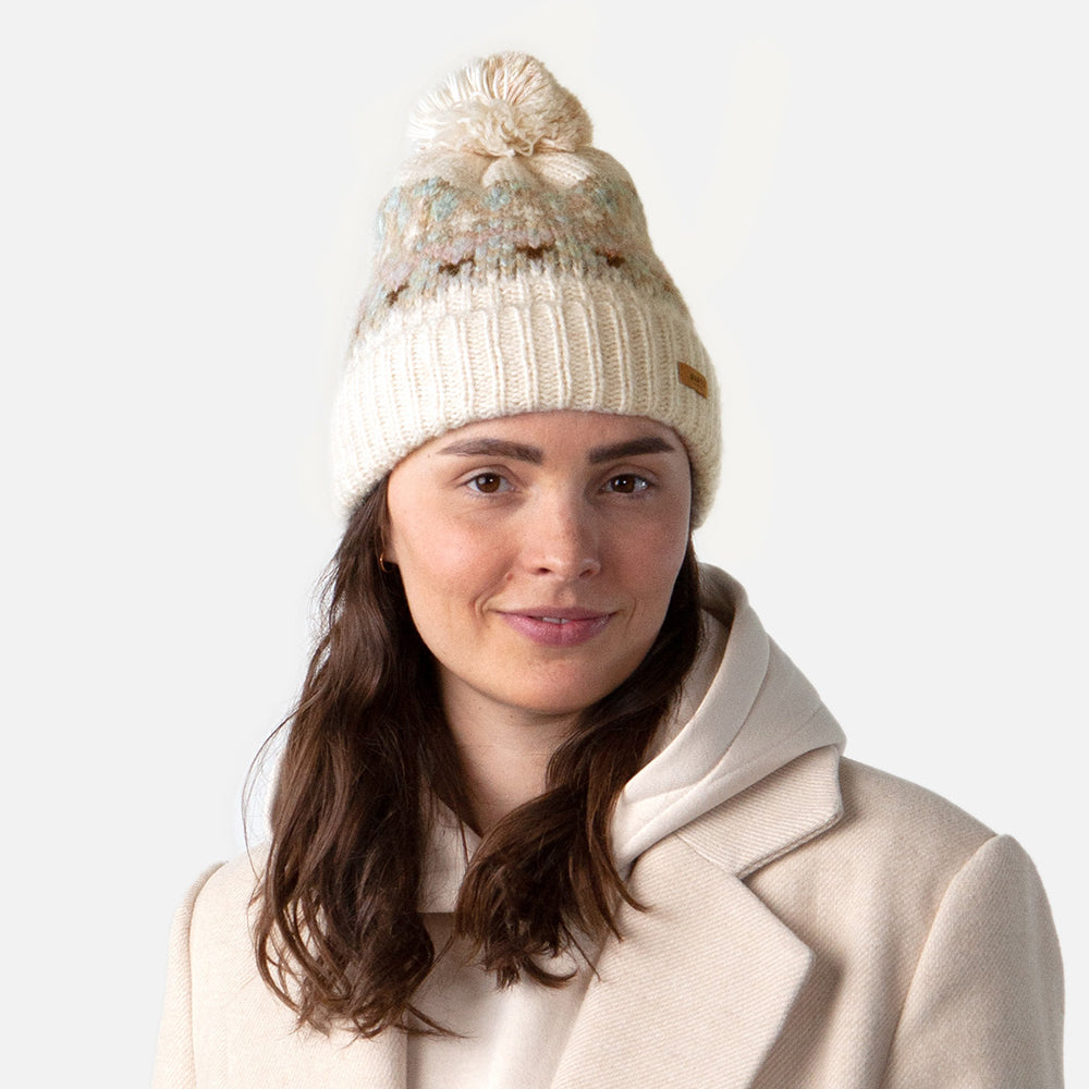 Bonnet à Pompon Recyclé Renaa crème-multi BARTS