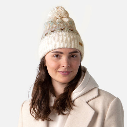 Bonnet à Pompon Recyclé Renaa crème-multi BARTS