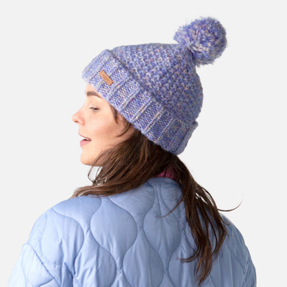 Bonnet à Pompon Grosse Maille Aitane violet BARTS