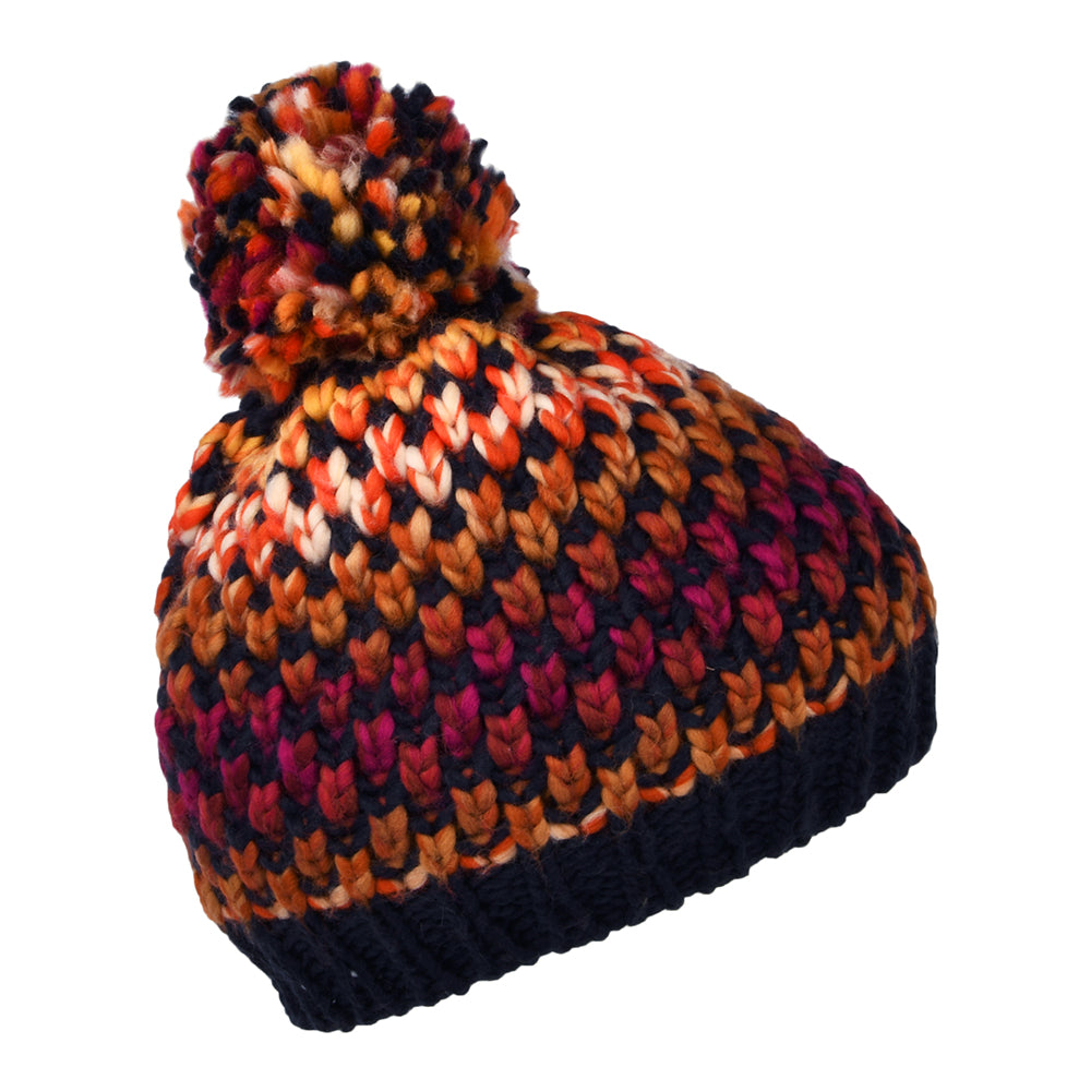 Bonnet à Pompon Maille Teinte Par Sections Nicole bordeaux BARTS
