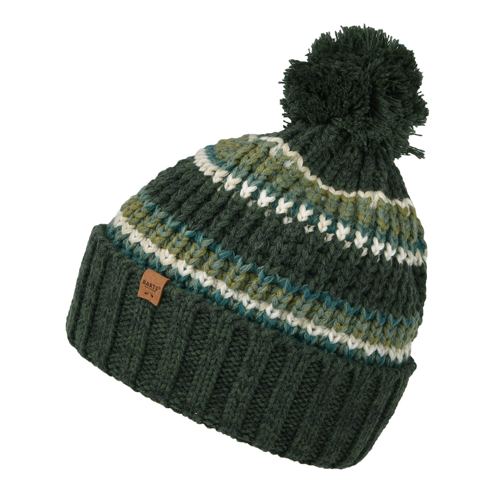 Bonnet à Pompon à Rayures Recyclé Goser vert militaire BARTS