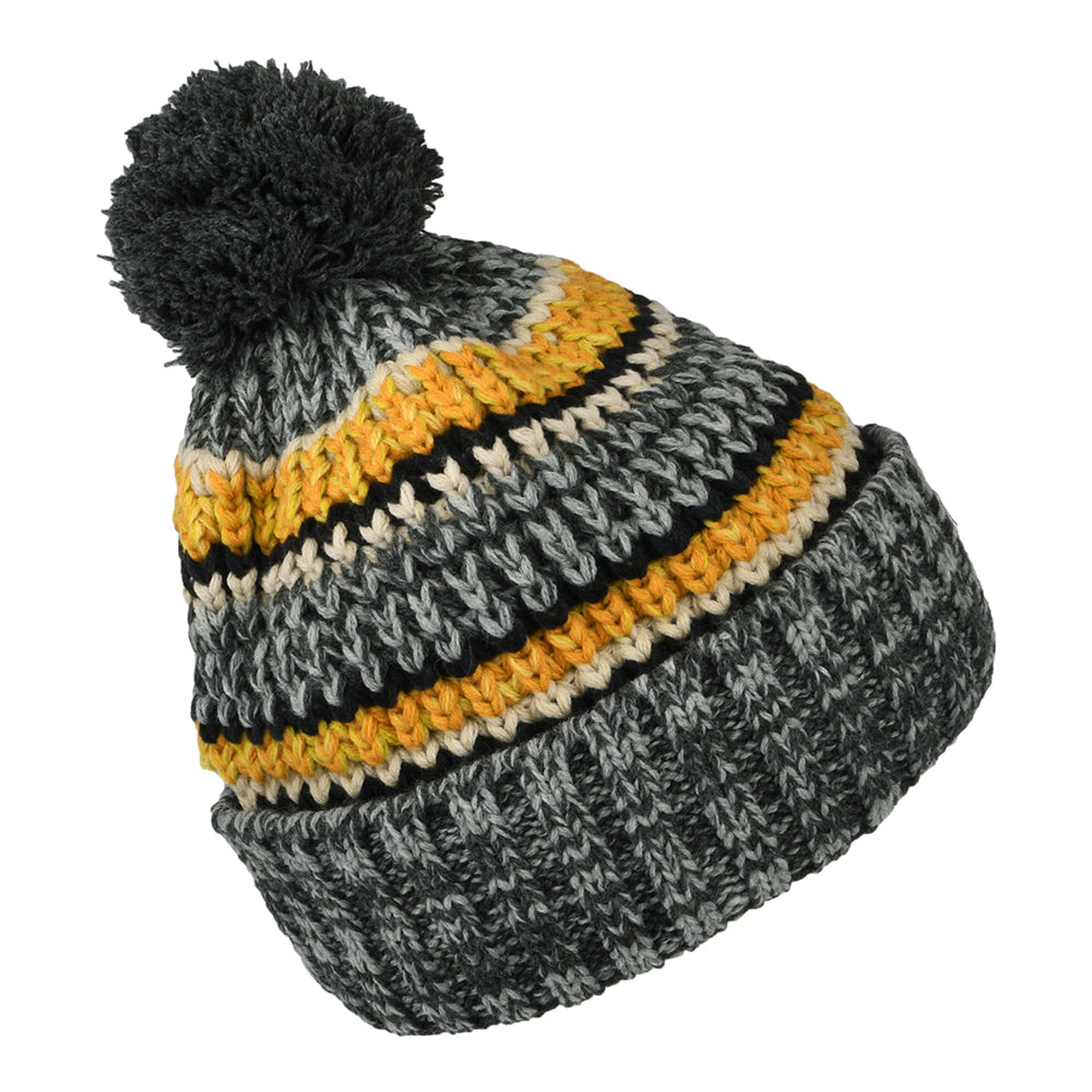 Bonnet à Pompon à Rayures Recyclé Goser gris chiné foncé BARTS
