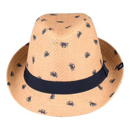 Chapeau Trilby Enfant Crabes Imprimés en Paille naturel JOULES