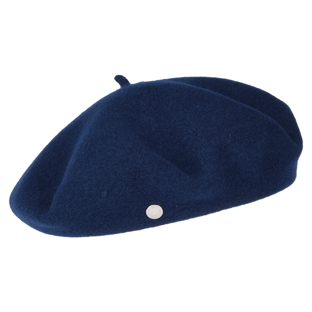 Béret Enfant en Laine Mérinos Petit Basque bleu marine LAULHÈRE