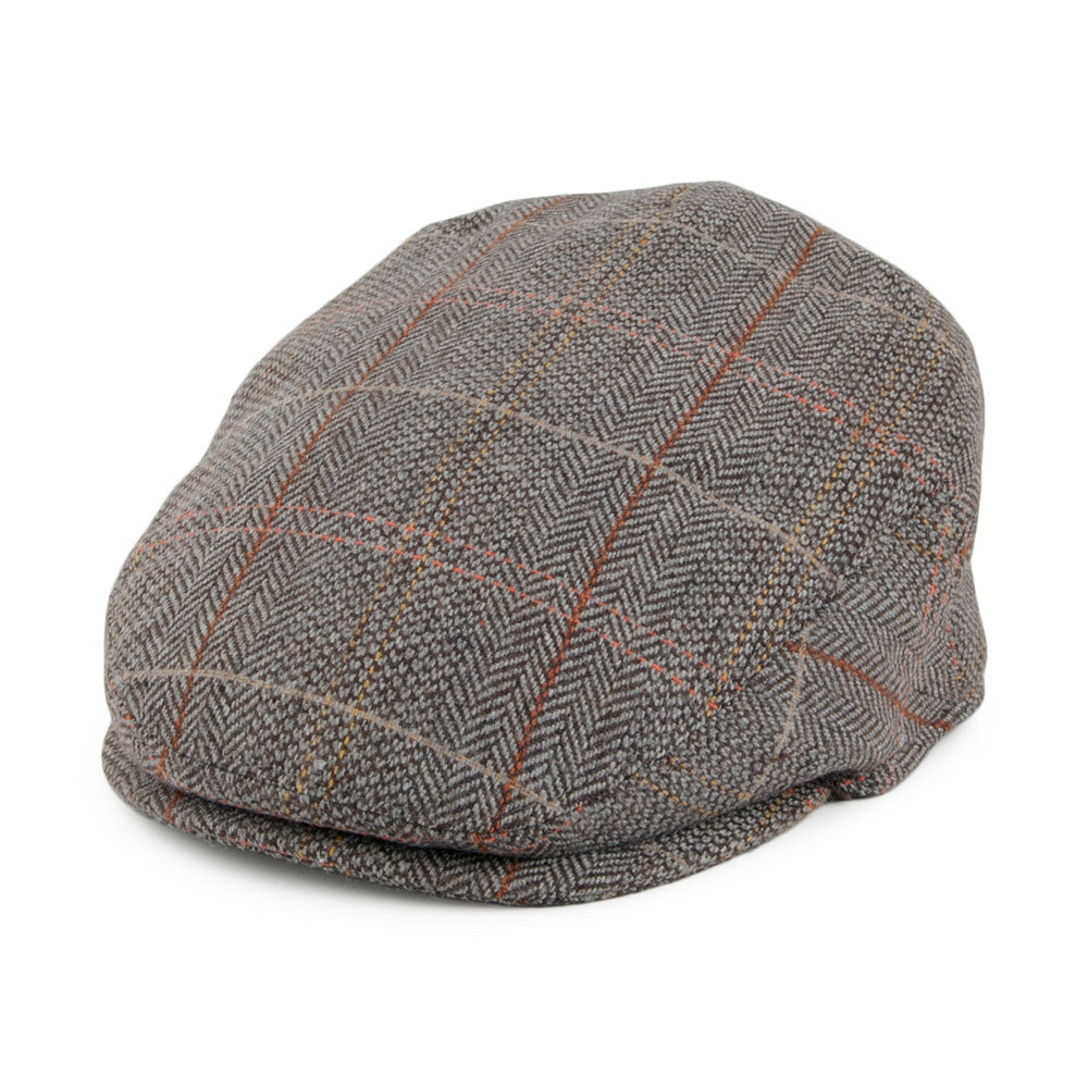 Casquette Plate Enfant en Tweed marron-gris JAXON & JAMES