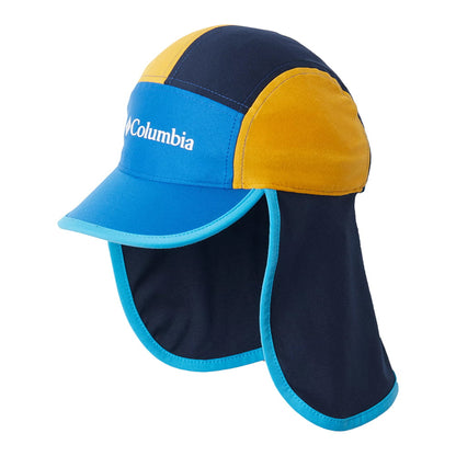 Casquette Saharienne Enfant Cachalot II bleu-jaune-bleu marine COLUMBIA