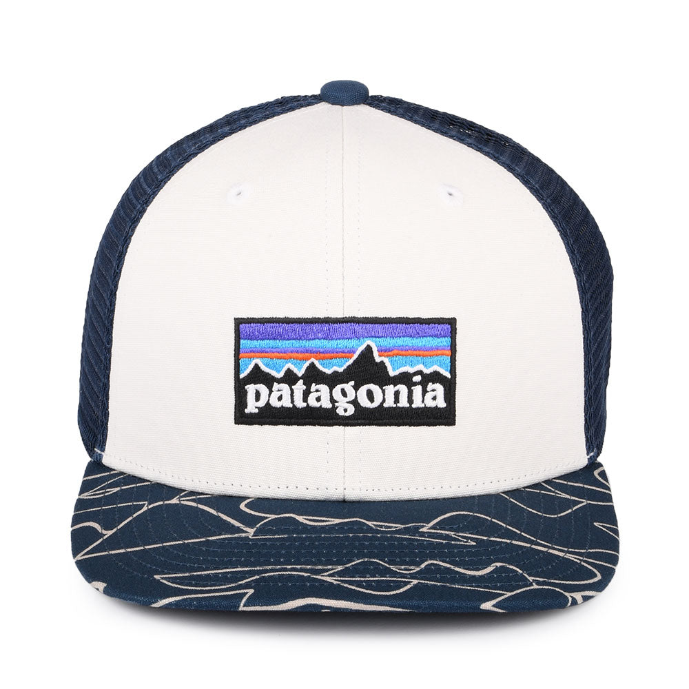 Casquette Trucker Enfant en Coton Bio P-6 Logo blanc-bleu PATAGONIA