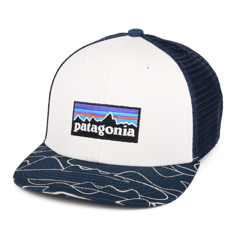 Casquette Trucker Enfant en Coton Bio P-6 Logo blanc-bleu PATAGONIA