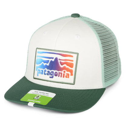 Casquette Trucker Enfant en Coton Bio Rambler blanc-turquoise PATAGONIA