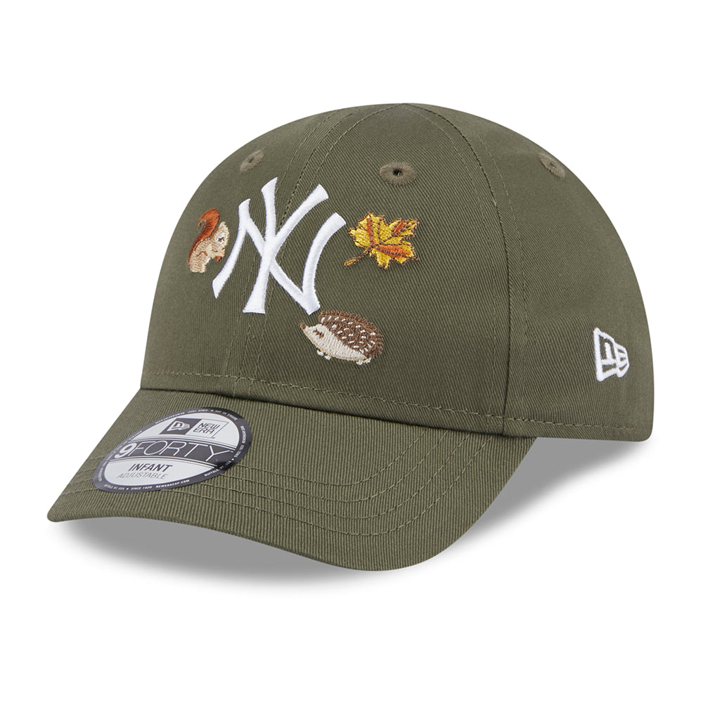Casquette Bébé 9FORTY MLB Outdoor New York Yankees olive-blanc NEW ERA