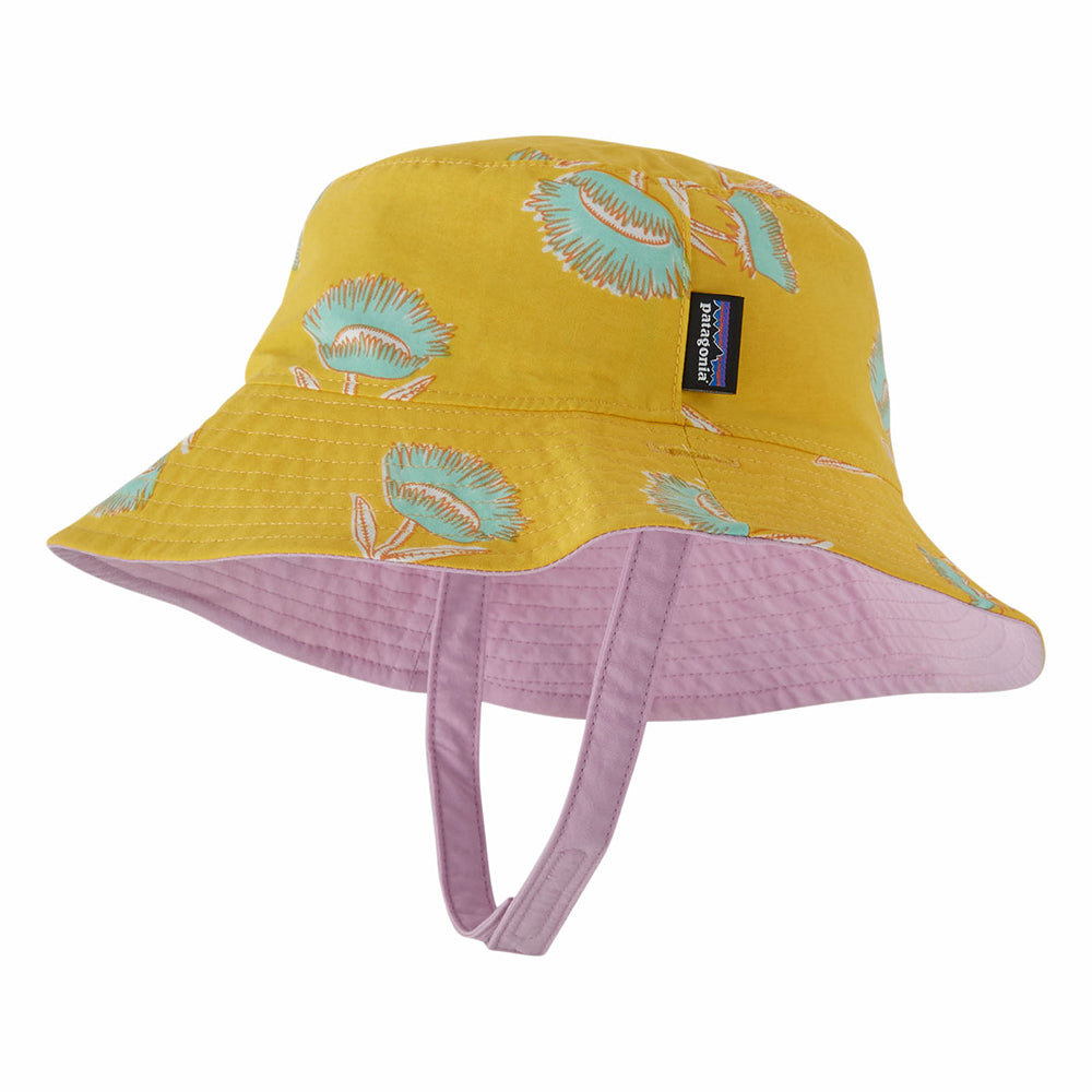 Chapeau Bob Bébé Réversible Été Summer Plant rose-jaune PATAGONIA