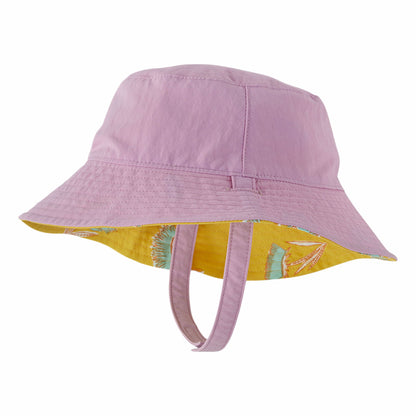 Chapeau Bob Bébé Réversible Été Summer Plant rose-jaune PATAGONIA