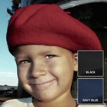 Béret Enfant en Laine bleu marine