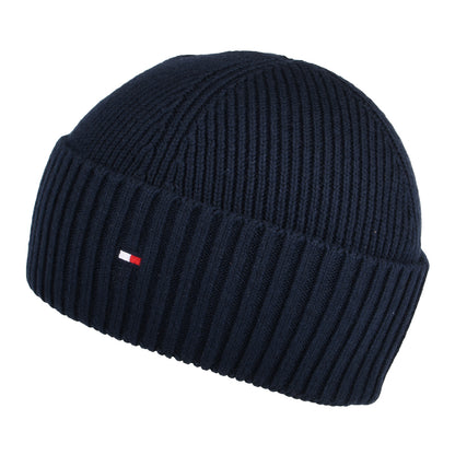 Bonnet Marin en Cotton et Cachemire Flag bleu marine foncé TOMMY HILFIGER