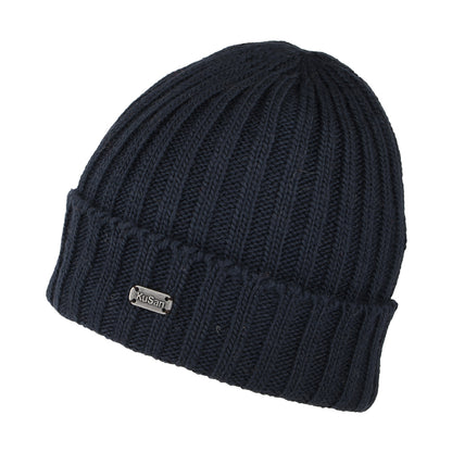 Bonnet Côtelé à Revers bleu marine KUSAN