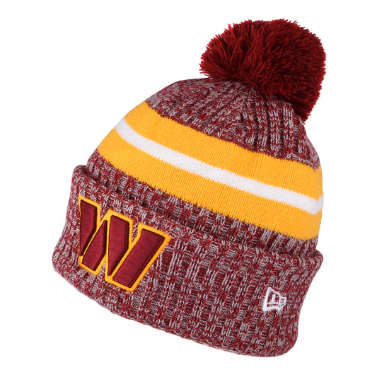 Bonnet à Pompon NFL Sideline Sport Knit Washington Commanders bordeaux-jaune NEW ERA