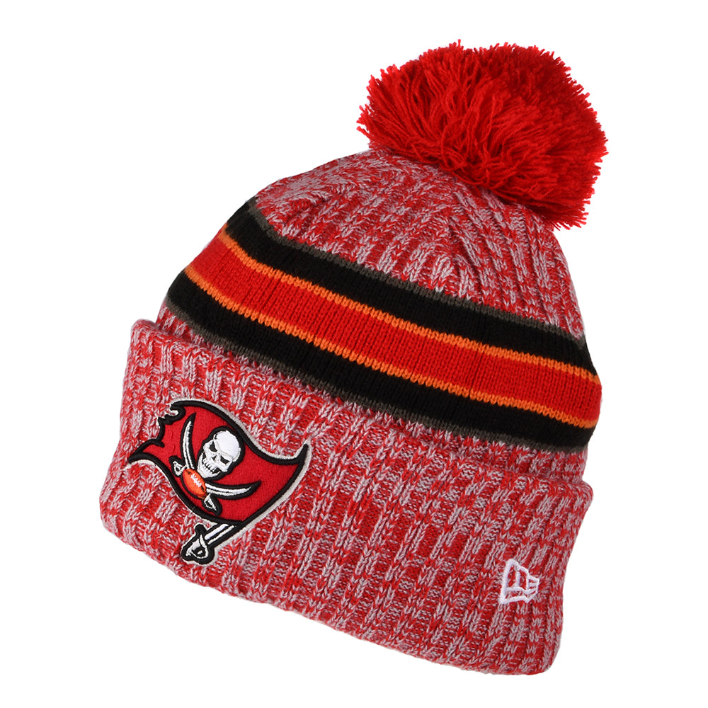 Bonnet à Pompon NFL Sideline Sport Knit Tampa Bay Buccaneers rouge-noir NEW ERA
