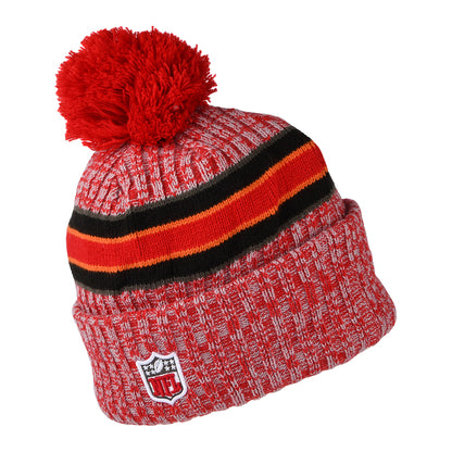 Bonnet à Pompon NFL Sideline Sport Knit Tampa Bay Buccaneers rouge-noir NEW ERA